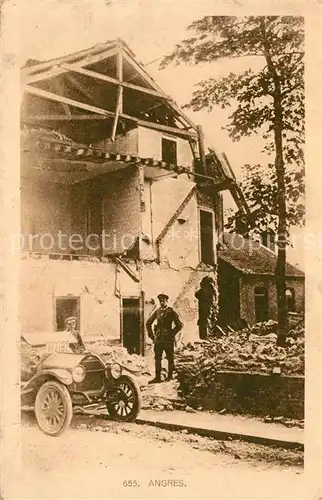 AK / Ansichtskarte Angres Zerstoertes Haus in WK1 Angres