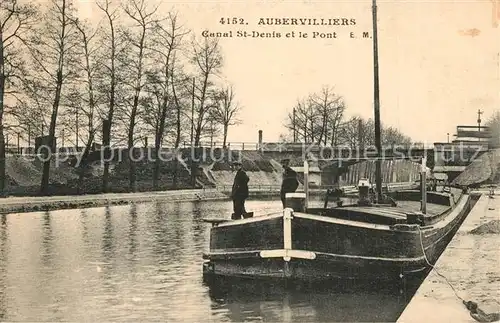 AK / Ansichtskarte Aubervilliers Canal St Denis et le Pont Aubervilliers