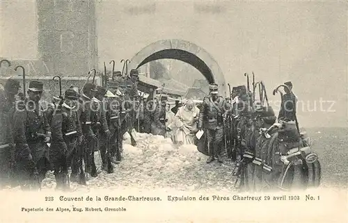 AK / Ansichtskarte La_Grande Chartreuse Expulsation des Peres Chartreux Avril 1908 La_Grande Chartreuse