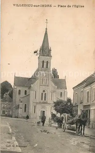 AK / Ansichtskarte Villedieu sur Indre Place de l Eglise Villedieu sur Indre