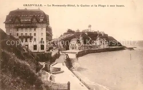 AK / Ansichtskarte Granville_Manche Normandy Hotel Casino et plage a mer haute Granville_Manche