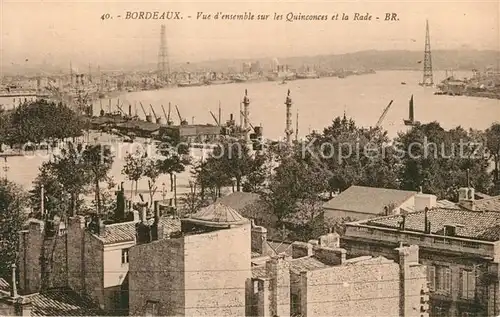 AK / Ansichtskarte Bordeaux Vue d ensemble sur les Quinconces et la Rade Bordeaux