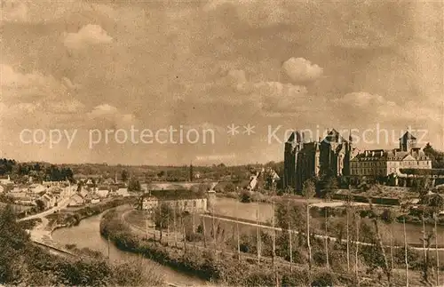 AK / Ansichtskarte Solesmes_Sarthe Abbaye Saint Pierre et la vallee de la Sarthe Solesmes_Sarthe