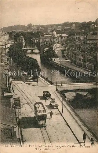 AK / Ansichtskarte Epinal_Vosges Vue a vol d oiseau du Quai des Bons Enfants et du Canal Epinal Vosges