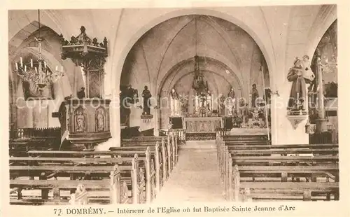 AK / Ansichtskarte Domremy la Pucelle_Vosges Interieur de l Eglise où fut baptisee Sainte Jeanne d Arc Domremy la Pucelle_Vosges