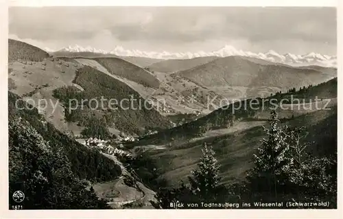 AK / Ansichtskarte Todtnauberg Panorama Blick ins Wiesental Schwarzwald Schweizer Alpen Todtnauberg