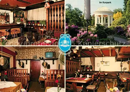 AK / Ansichtskarte Bad_Salzuflen Hotel Restaurant Brunnenhof Kurpark Pavillon Bad_Salzuflen