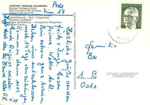 AK / Ansichtskarte End Gasthof Pension Adlerbraeu Kapelle Landschaftspanorama End