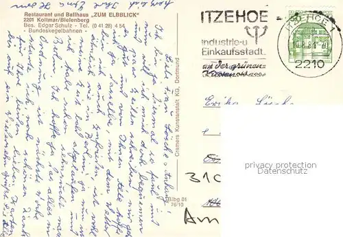 AK / Ansichtskarte Bielenberg Restaurant Zum Elbblick Kegelbahn Fliegeraufnahme Bielenberg