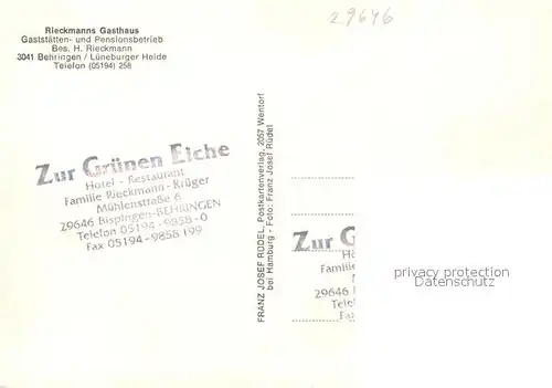 AK / Ansichtskarte Behringen_Bispingen Rieckmanns Gasthaus  Behringen Bispingen