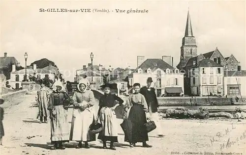 AK / Ansichtskarte Saint Gilles sur Vie_Vendee Panorama Kirche  Saint Gilles sur Vie