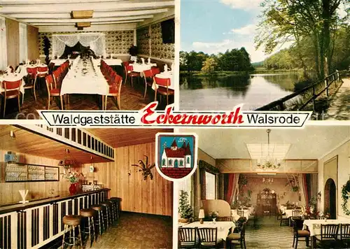 AK / Ansichtskarte Walsrode_Lueneburger_Heide Waldgaststaette Eckernworth Uferweg an der Boehme Walsrode_Lueneburger_Heide