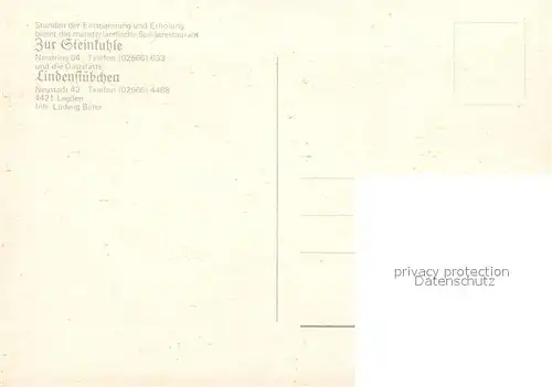 AK / Ansichtskarte Legden Restaurant Zur Steinkuhle Gaststaette Lindenstuebchen Legden