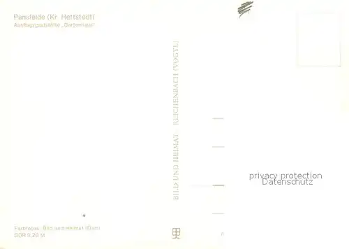 AK / Ansichtskarte Pansfelde HOG Gartenhaus Ausflugsgaststaette Pansfelde