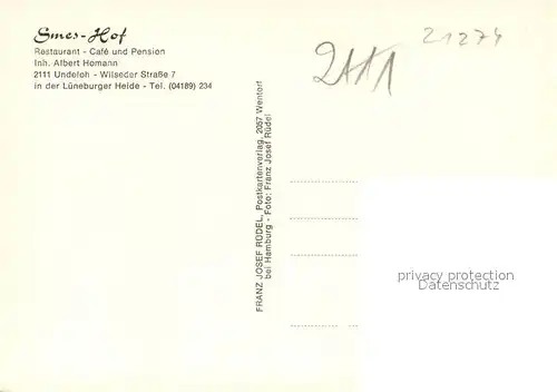 AK / Ansichtskarte Undeloh Restaurant Smes Hof  Undeloh