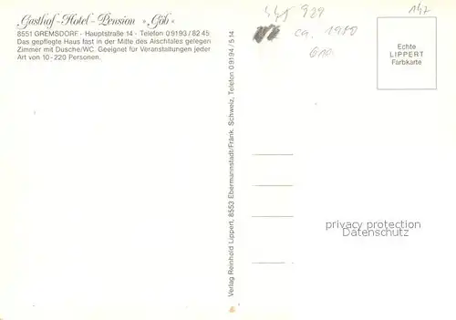 AK / Ansichtskarte Gremsdorf Gasthof Hotel G?b Gremsdorf