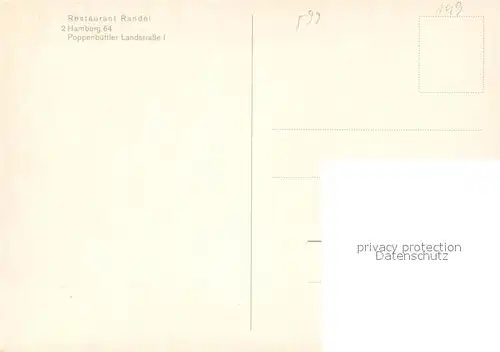 AK / Ansichtskarte Hamburg Restaurant Randel  Hamburg