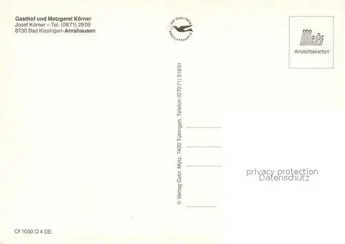 AK / Ansichtskarte Arnshausen Gasthof Metzgerei K?rner  Arnshausen