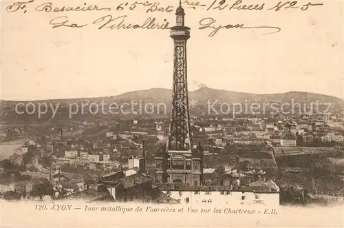 AK / Ansichtskarte Lyon_France Tour metallique de Fourviere et Vue sur les Chartreux Lyon France