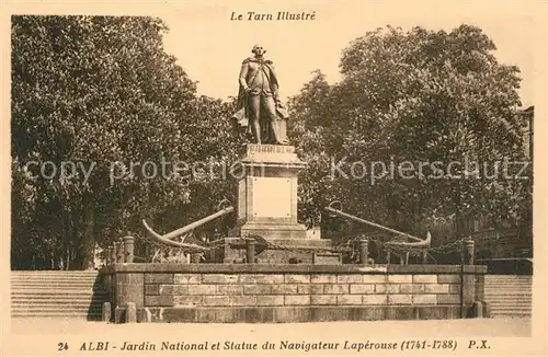 AK / Ansichtskarte Albi_Tarn Jardin National et Statue du Navigateur Laperouse Albi_Tarn
