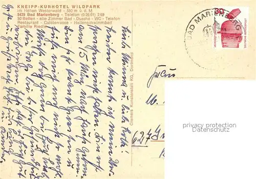 AK / Ansichtskarte Bad_Marienberg Kneipp Kurhotel Wildpark Bad_Marienberg