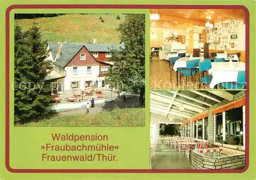 AK / Ansichtskarte Frauenwald_Thueringen Gaststube Glasveranda Frauenwald Thueringen