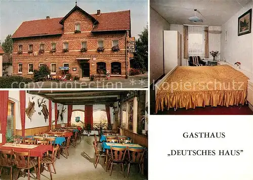 AK / Ansichtskarte Immenhausen_Hessen Gasthaus Deutsches Haus Gastraum Zimmer Immenhausen Hessen