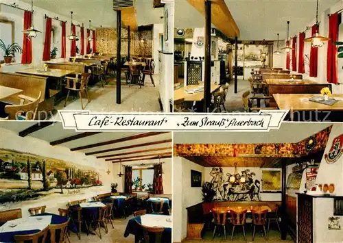 AK / Ansichtskarte Auerbach_Karlsruhe Cafe Restaurant Zum Strauss Auerbach Karlsruhe