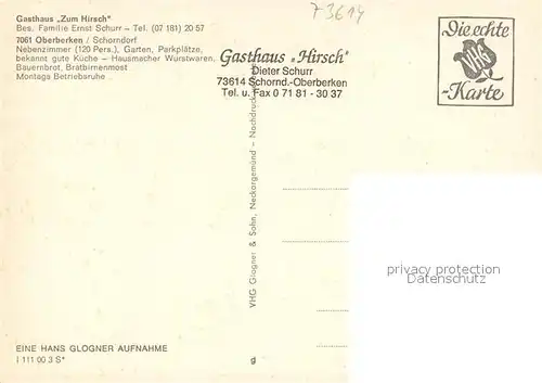 AK / Ansichtskarte Oberberken Gasthaus Zum Hirsch Oberberken