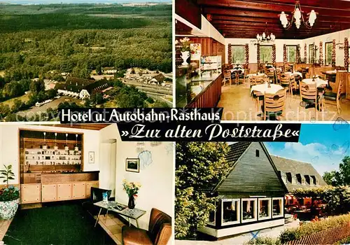 AK / Ansichtskarte Siegburg Hotel Autobahn Rasthaus Zur alten Poststrasse Restaurant Fliegeraufnahme Siegburg