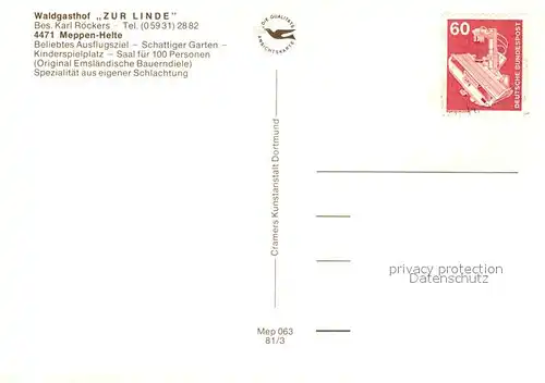 AK / Ansichtskarte Helte Waldgasthof Zur Linde Garten Helte