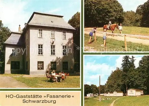 AK / Ansichtskarte Schwarzburg_Thueringer_Wald HO Gaststaette Fasanerie Bungalows Reiten Schwarzburg_Thueringer