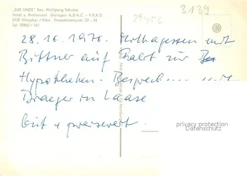 AK / Ansichtskarte Hitzacker_Elbe Hotel Restaurant Zur Linde  Hitzacker Elbe