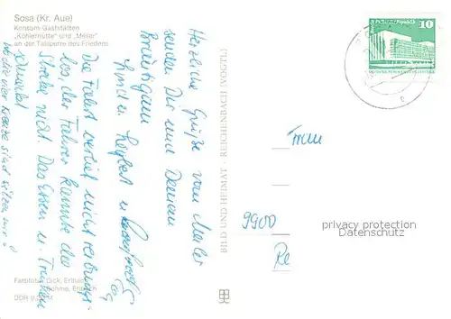 AK / Ansichtskarte Sosa_Erzgebirge Konsum Gastst?tten K?hlerh?tte und Meiler  Sosa Erzgebirge