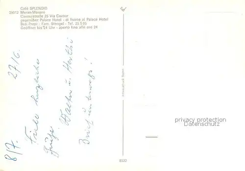 AK / Ansichtskarte Meran_Merano Cafe Splendid Meran Merano