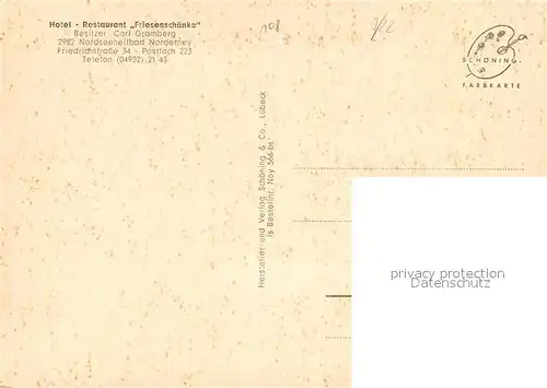 AK / Ansichtskarte Norderney_Nordseebad Hotel Restaurant Friesenschaenke Norderney_Nordseebad