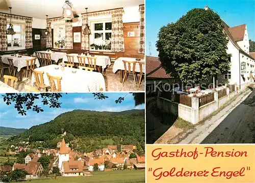 AK / Ansichtskarte Eschenbach_Mittelfranken Gasthof Pension Goldener Engel Gaststube Panorama Eschenbach Mittelfranken