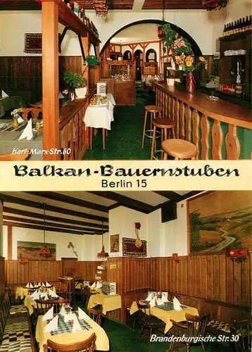 AK / Ansichtskarte Berlin Balkan Bauernstuben Bar Gaststube Berlin