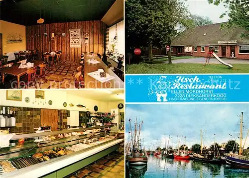 AK / Ansichtskarte Dieksanderkoog Fisch Restaurant Gaststube Verkaufstheke Fischereihafen Dieksanderkoog