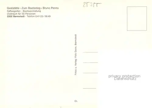 AK / Ansichtskarte Barmstedt Gaststaette Zum Bootssteg am Rantzauer See Gastraeume Barmstedt