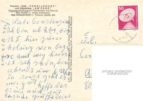 AK / Ansichtskarte Doerentrup Pension Cafe Forellenhof und Gaestehaus Doerentrup