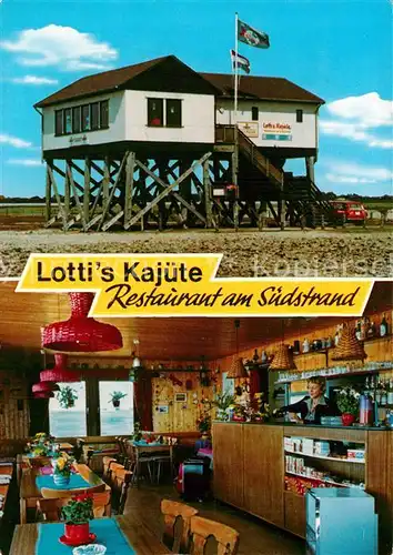 AK / Ansichtskarte St_Peter Ording Lottis Kajuete Restaurant am Suedstrand St_Peter Ording