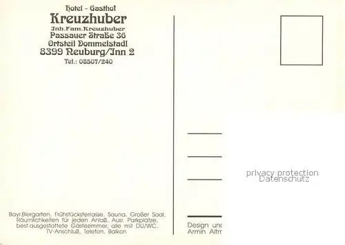 AK / Ansichtskarte Neuburg_Inn Hotel Gasthof Kreuzhuber Gastraeume Zimmer Neuburg Inn