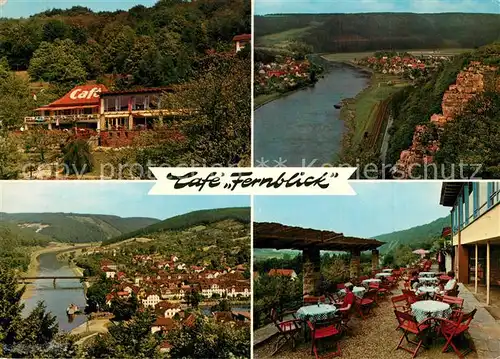 AK / Ansichtskarte Bad_Karlshafen Cafe Fernblick Terrasse Panorama Bad_Karlshafen