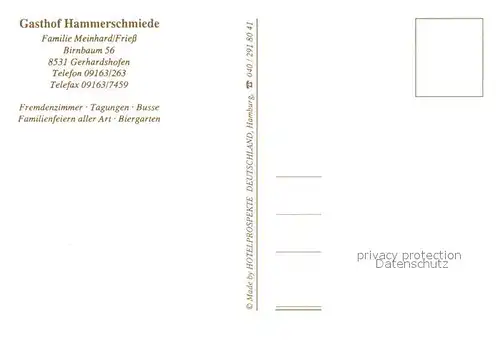 AK / Ansichtskarte Gerhardshofen Gasthof Hammerschmiede Gastraeume Zimmer Gerhardshofen