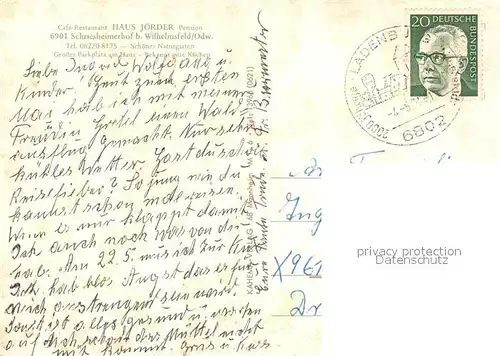 AK / Ansichtskarte Wilhelmsfeld Cafe Restaurant Haus Joerder Wilhelmsfeld