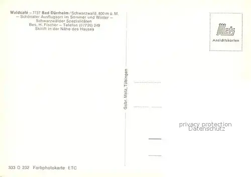 AK / Ansichtskarte Bad_Duerrheim Waldcafe Bad_Duerrheim