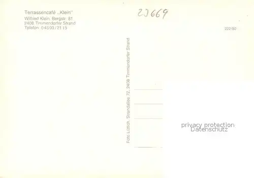 AK / Ansichtskarte Timmendorfer_Strand Terrassencafe Klein Timmendorfer_Strand