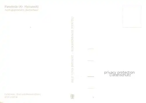 AK / Ansichtskarte Pansfelde Ausflugsgaststaette Gartenhaus Gastraeume Pansfelde