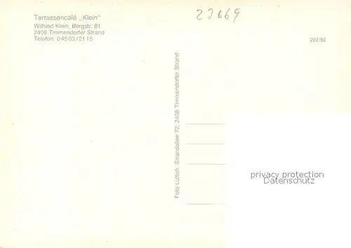 AK / Ansichtskarte Timmendorfer_Strand Terrassencafe Klein Timmendorfer_Strand